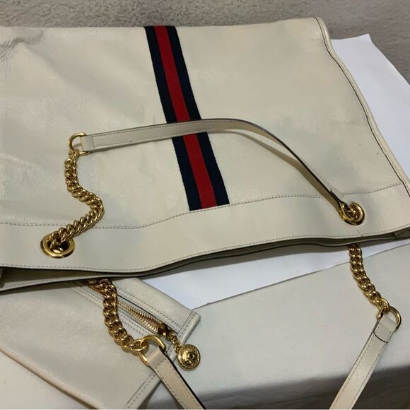 GUCCI Ivory Calfskin Large Rajah Chain Tote authentication certificate - Picture 5 of 16